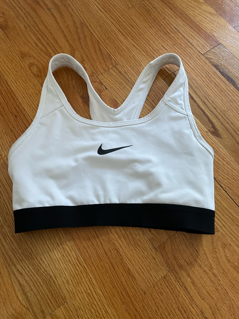 Nike White Dri-Fit Racerback Sports Bra in size XS